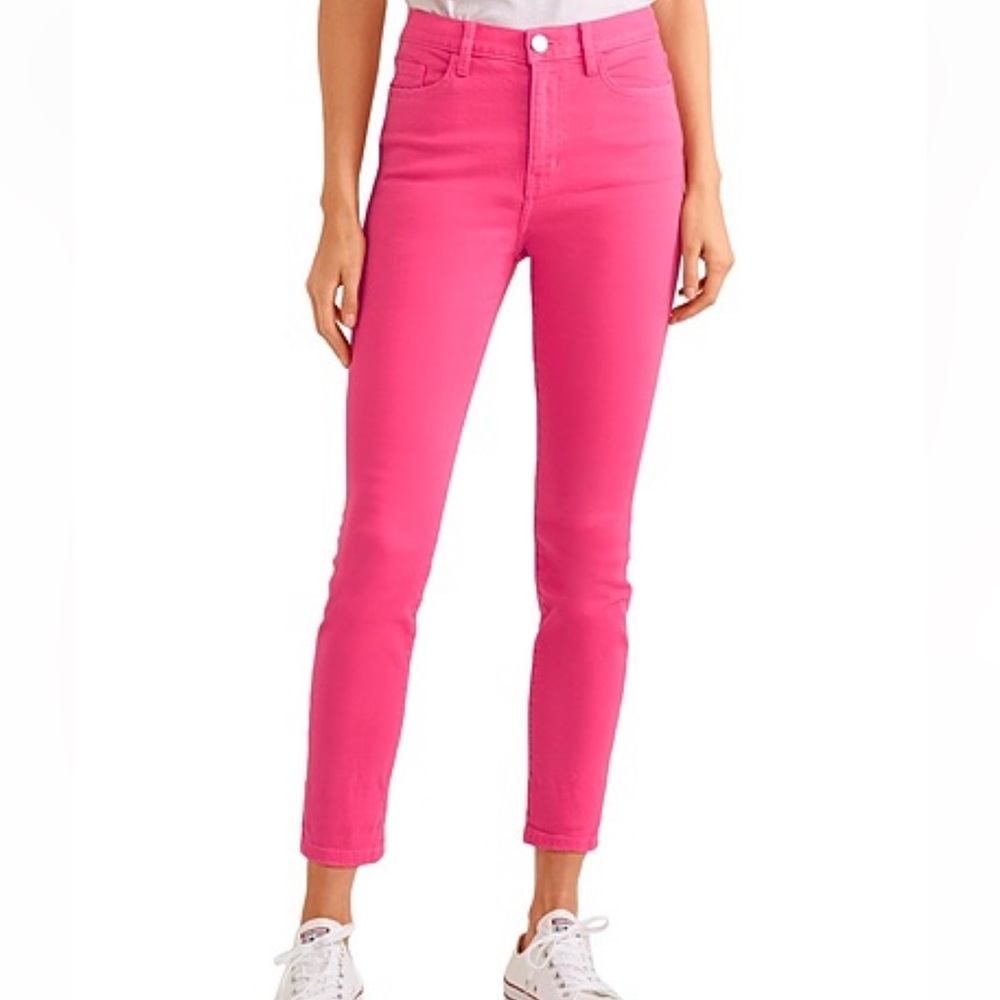 NWT Current Elliott- ultra high waist jean in fandango hot pink Barbie - size 27
